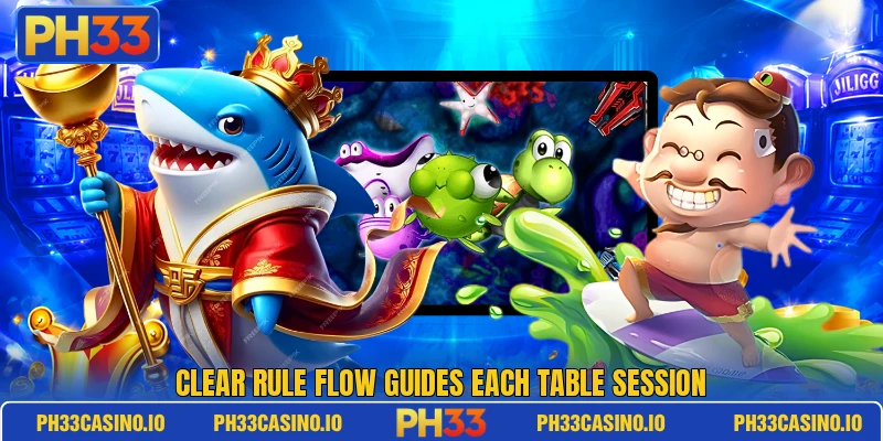 Clear rule flow guides each table session Clear rule flow guides each table session