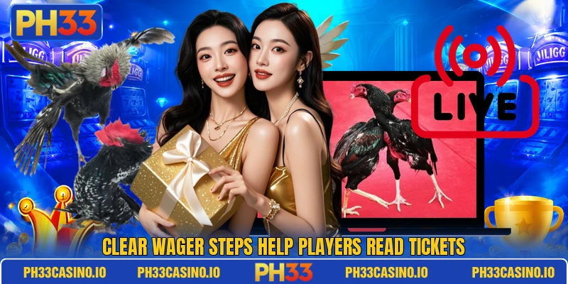 Clear wager steps help players read tickets Clear wager steps help players read tickets