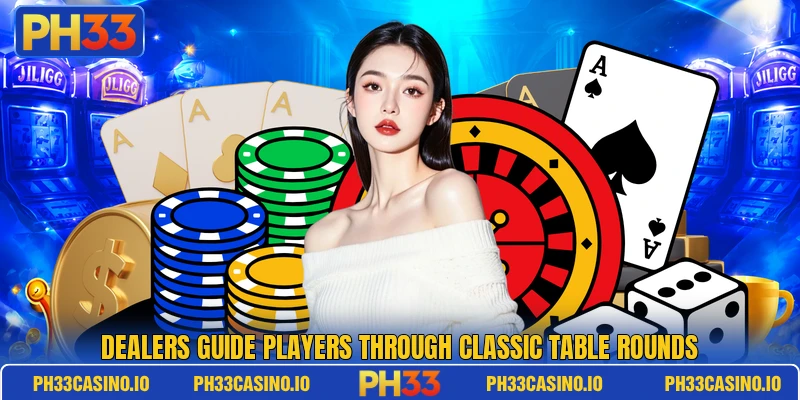 Dealers guide players through classic table rounds Dealers guide players through classic table rounds