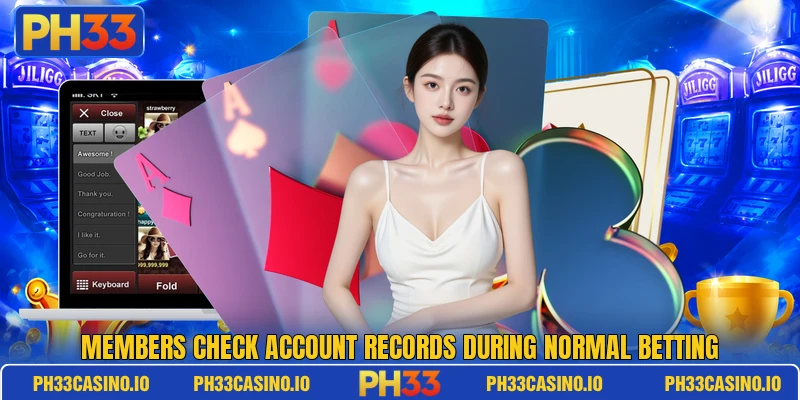 Members check account records during normal betting