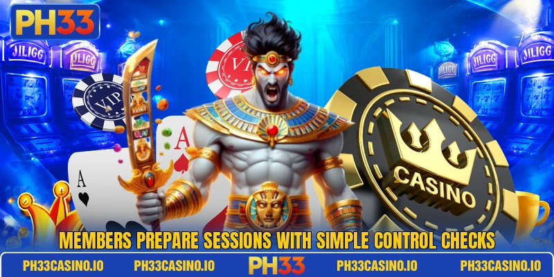 Members prepare sessions with simple control checks Members prepare sessions with simple control checks