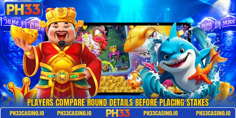 Players compare round details before placing stakes