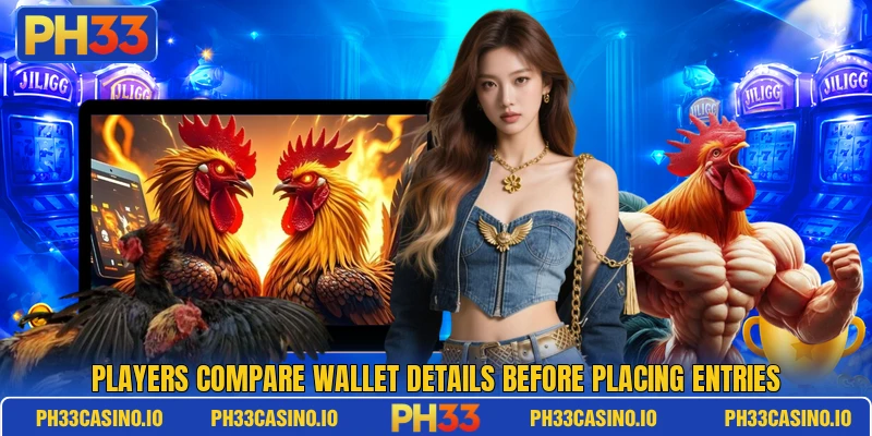 Players compare wallet details before placing entries Players compare wallet details before placing entries