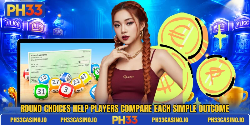 Round choices help players compare each simple outcome Round choices help players compare each simple outcome