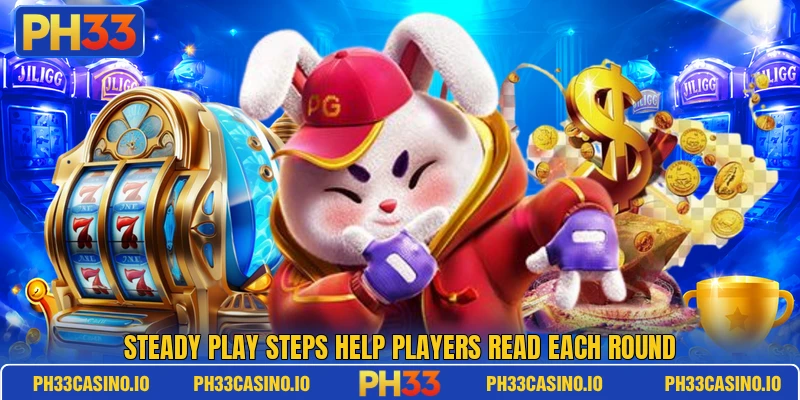 Steady play steps help players read each round Steady play steps help players read each round