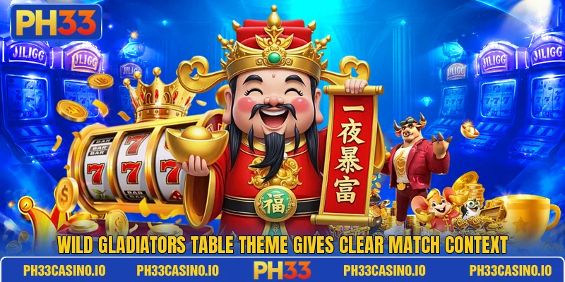 Wild Gladiators table theme gives clear match context Wild Gladiators table theme gives clear match context